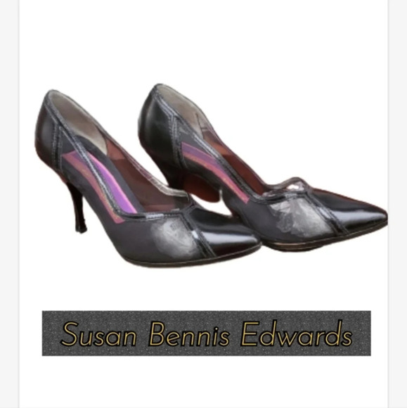 Vintage Susan Bennis‎ Edward's mesh stilettos 9.5 - Picture 1 of 12